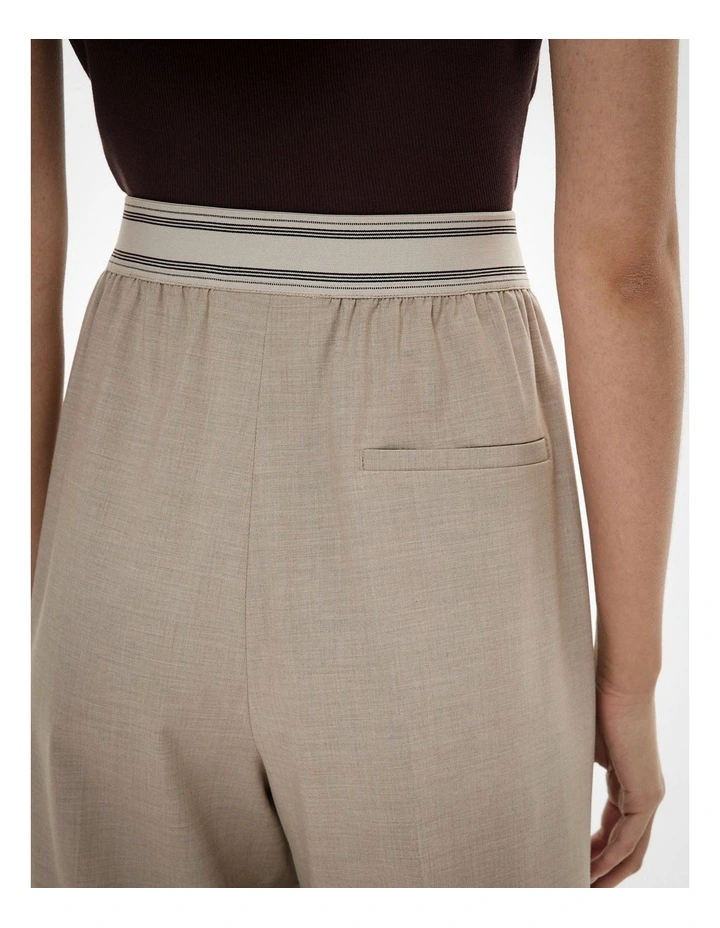 Elastic Detail Pants in Sand Marle image 4