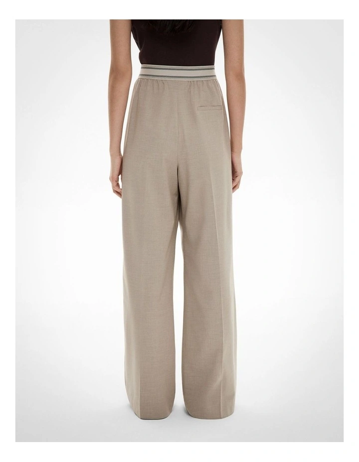Elastic Detail Pants in Sand Marle image 5