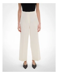 Linen Crop Pants in Fresh White