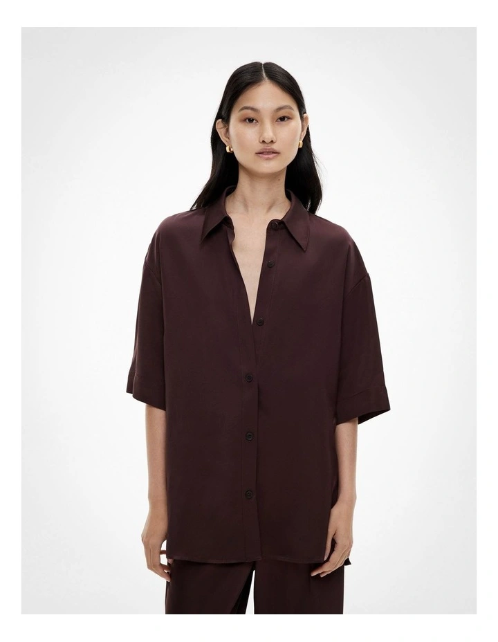 Longline Shirt in Espresso image 1