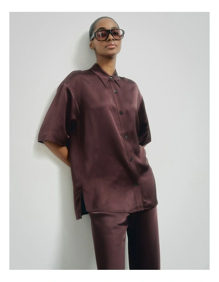 Longline Shirt in Espresso image 2