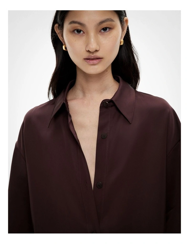 Longline Shirt in Espresso image 4