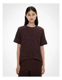 Crinkle T-shirt in Espresso
