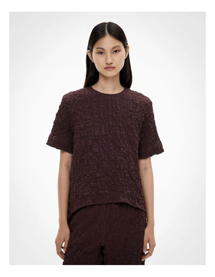 Crinkle T-shirt in Espresso image 1