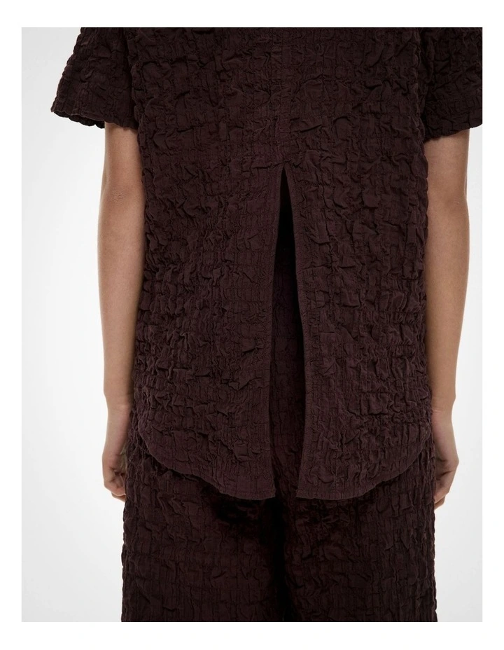 Crinkle T-shirt in Espresso image 3