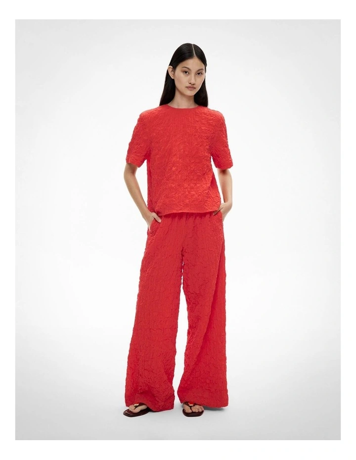 Crinkle T-shirt in Flame image 2