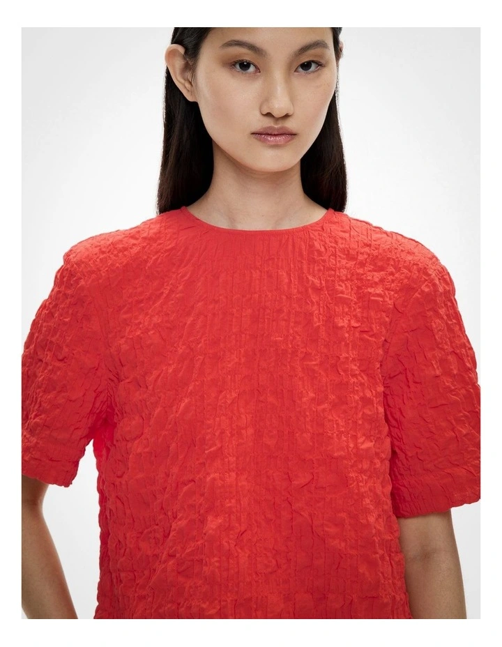 Crinkle T-shirt in Flame image 3