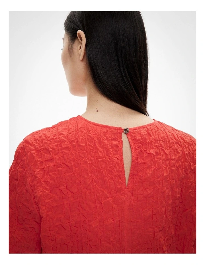 Crinkle T-shirt in Flame image 4