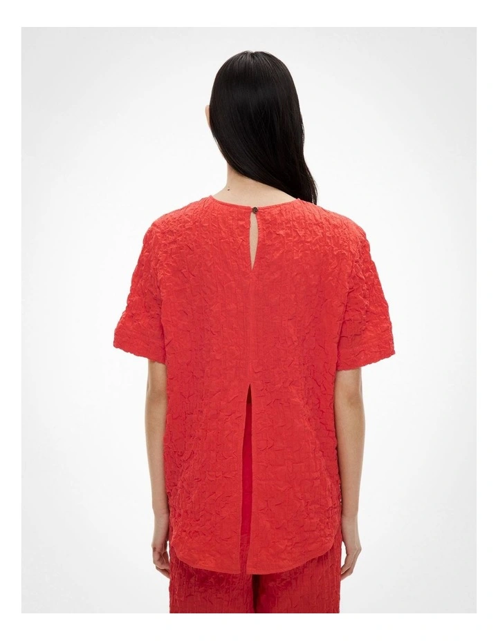 Crinkle T-shirt in Flame image 5