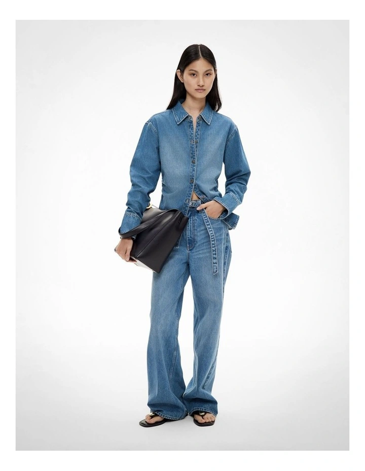 Ruched Shirt in Indigo image 2