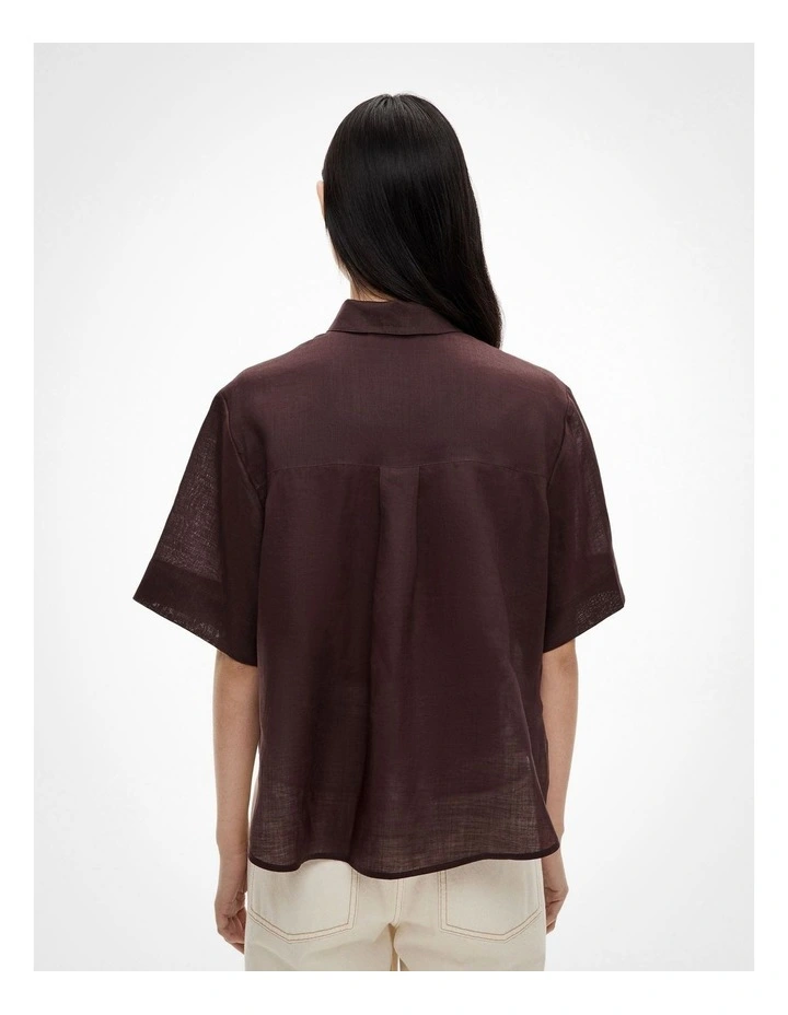 Short Sleeve Utility Pocket Shirt in Espresso image 4