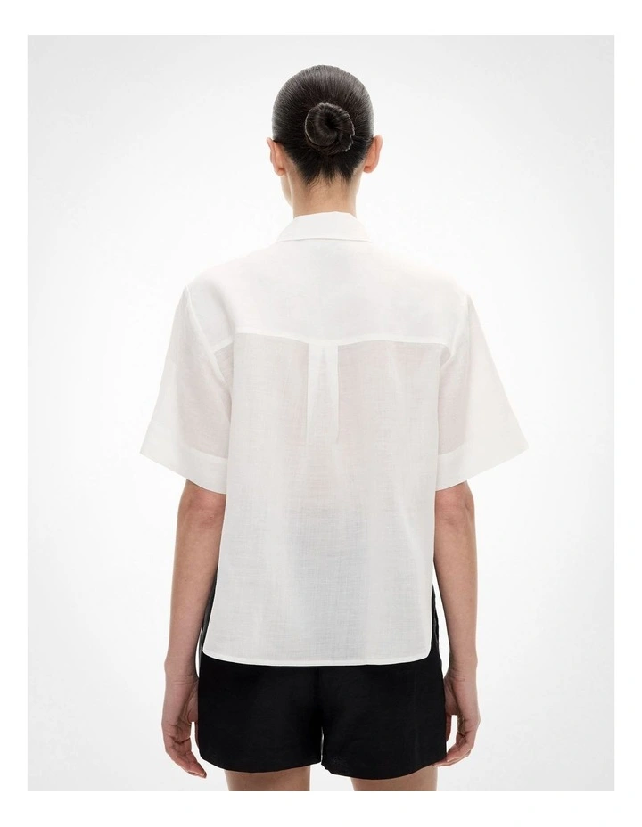 Short Sleeve Utility Pocket Shirt in Fresh White image 4