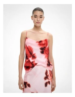 Cowl Neck Camisole in Flame Floral