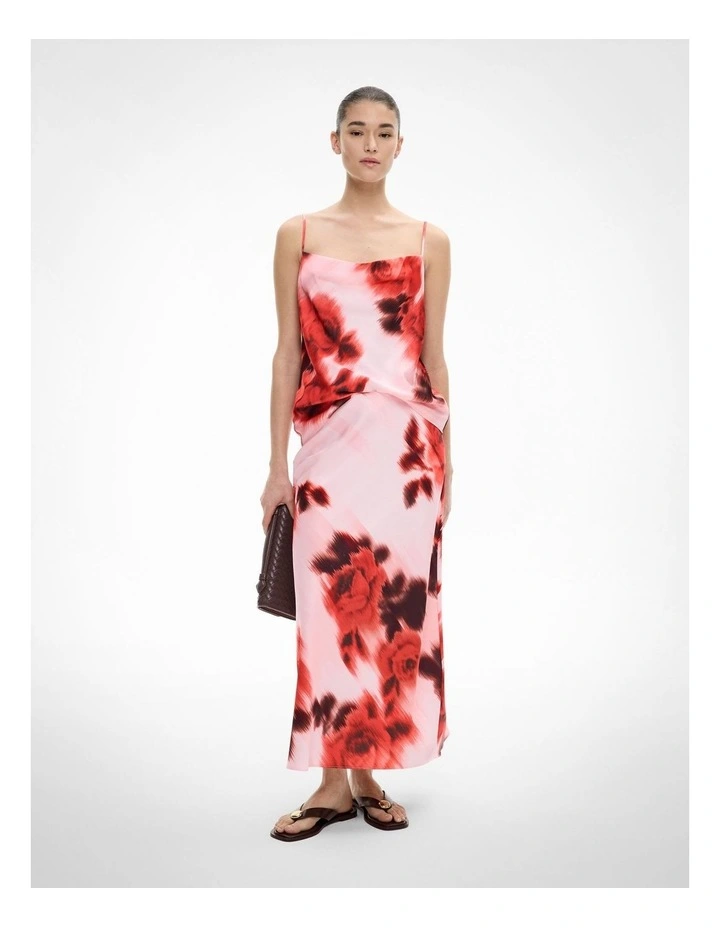 Cowl Neck Camisole in Flame Floral image 2
