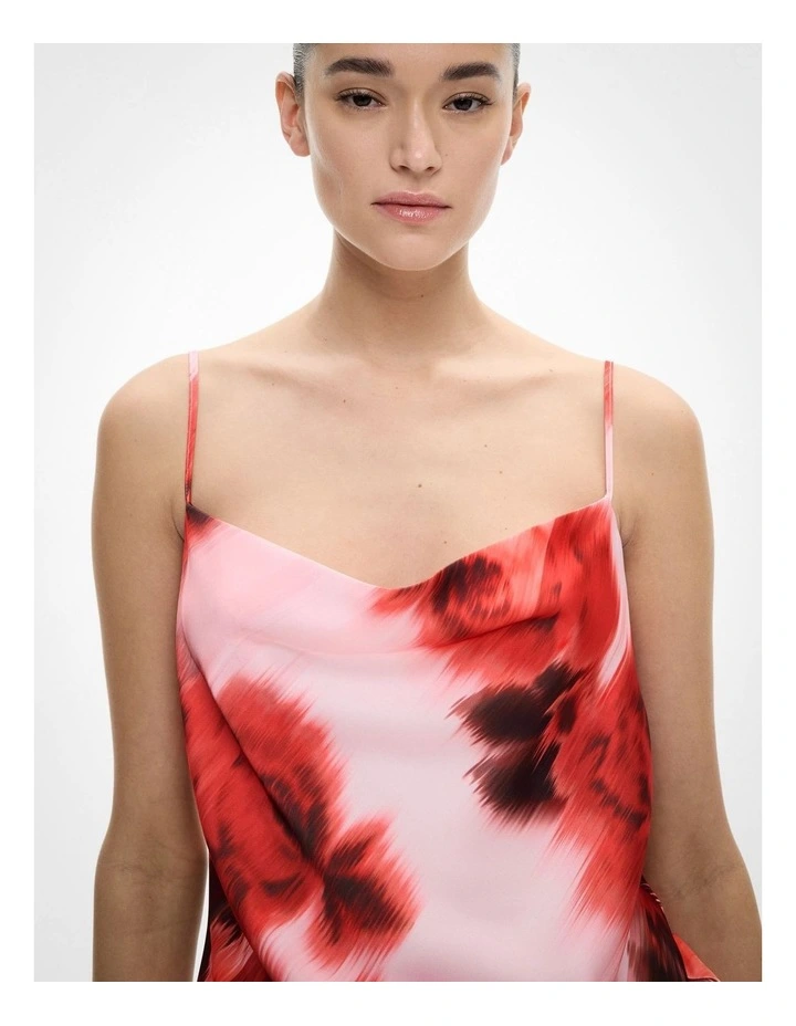 Cowl Neck Camisole in Flame Floral image 3