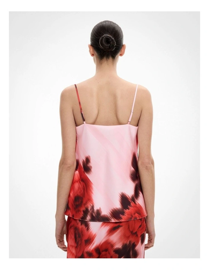 Cowl Neck Camisole in Flame Floral image 4
