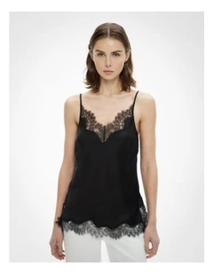 Lace Trim Camisole in Black