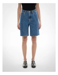 Denim Bermuda Shorts in Indigo