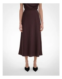 Bias Midi Skirt in Espresso Polka Dot