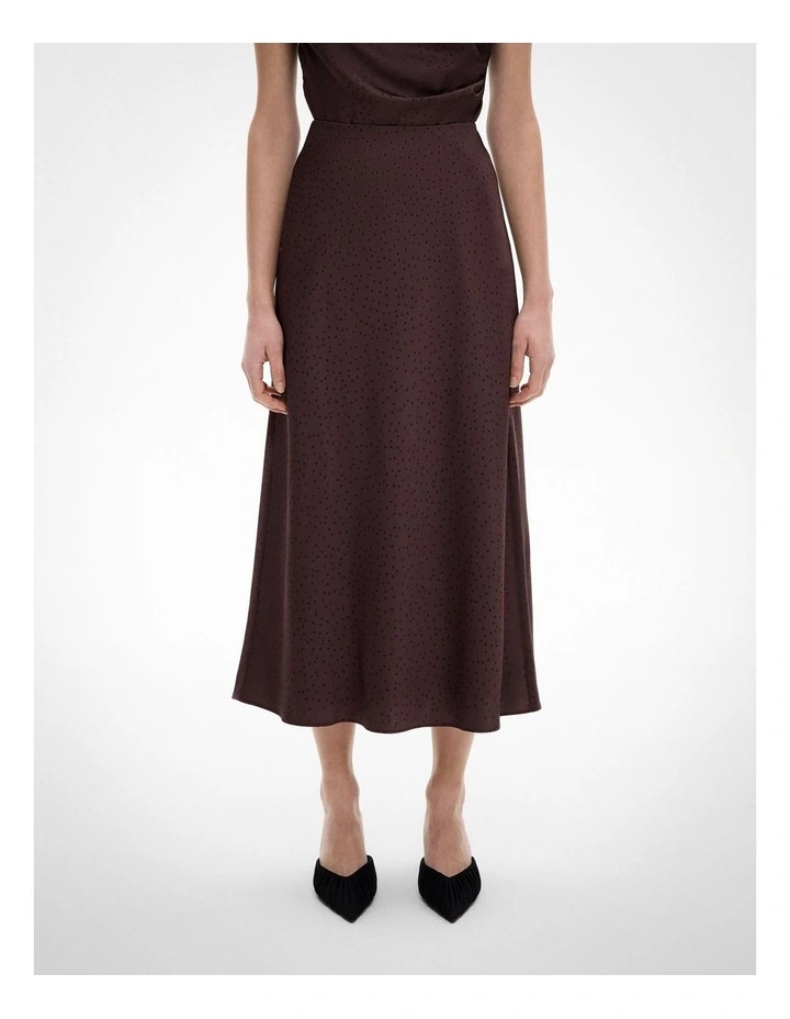 Bias Midi Skirt in Espresso Polka Dot image 1