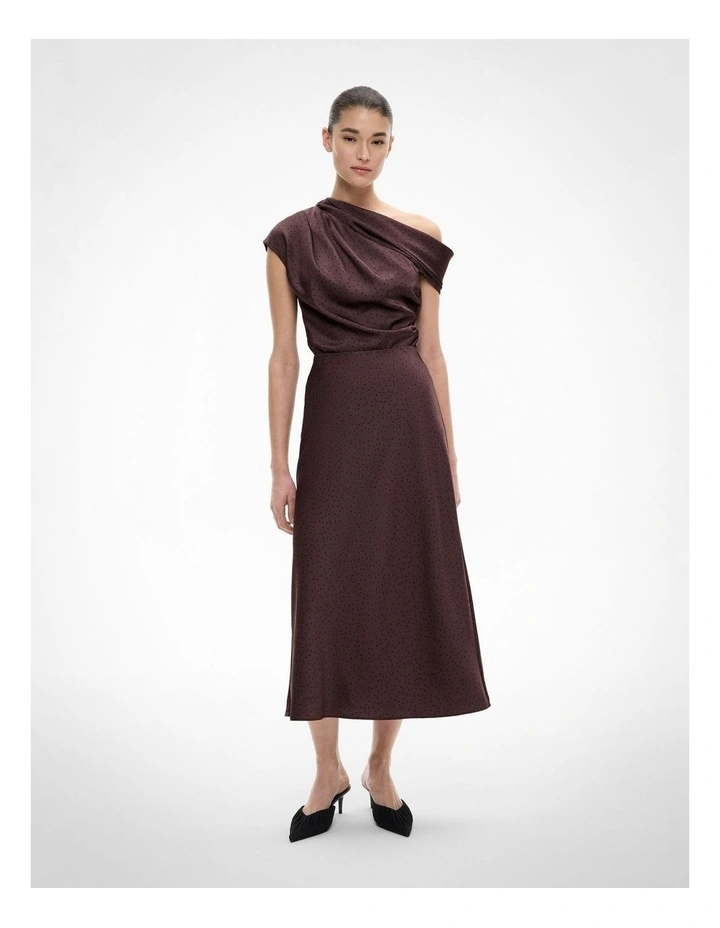 Bias Midi Skirt in Espresso Polka Dot image 3