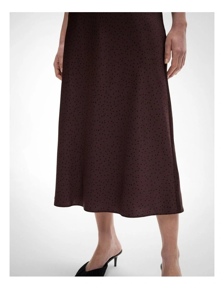 Bias Midi Skirt in Espresso Polka Dot image 4