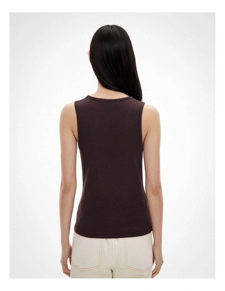 Scoop Rib Tank Top in Espresso image 5