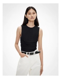 Gather Detail Bodysuit in Black