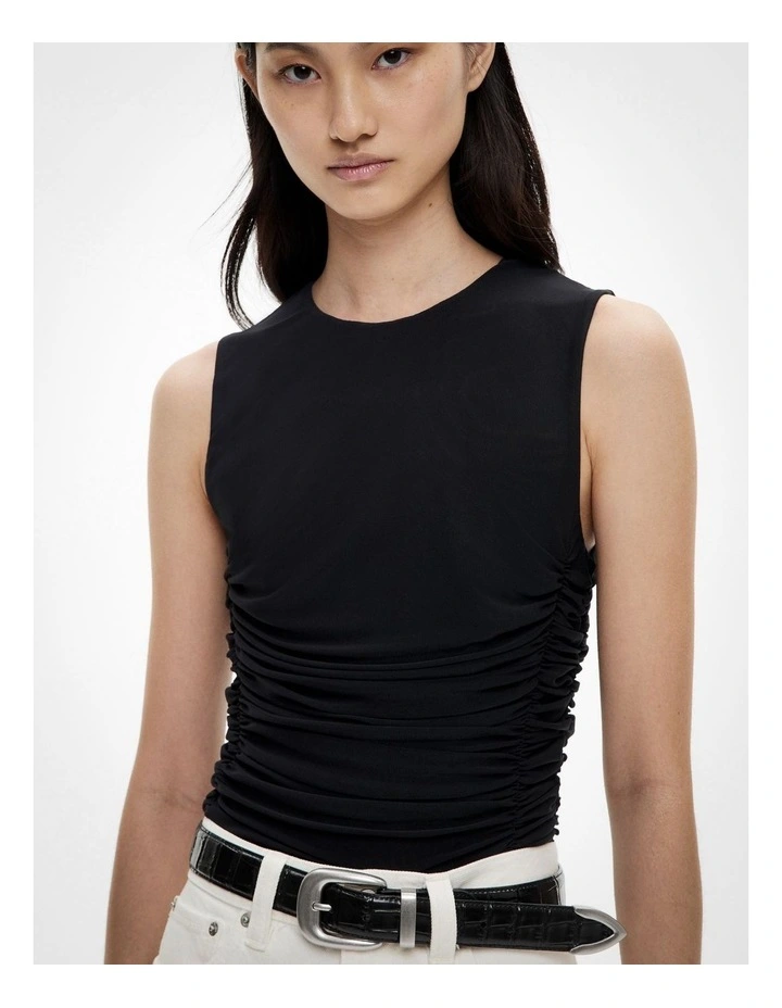 Gather Detail Bodysuit in Black image 3