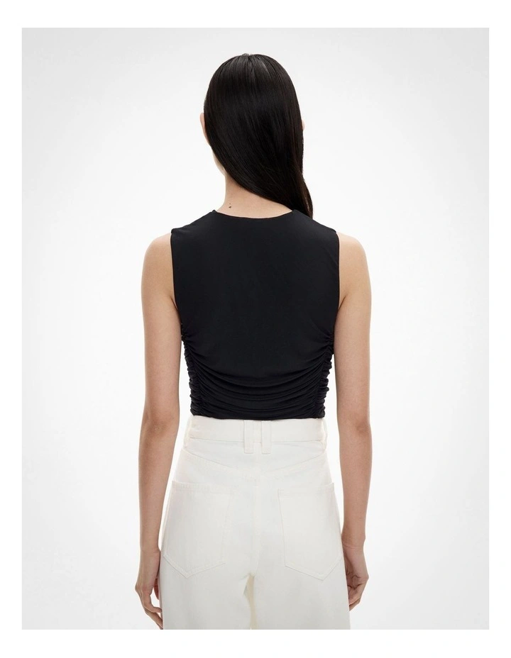 Gather Detail Bodysuit in Black image 4