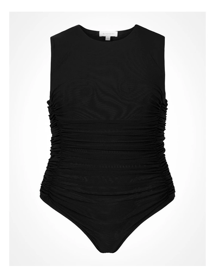 Gather Detail Bodysuit in Black image 5