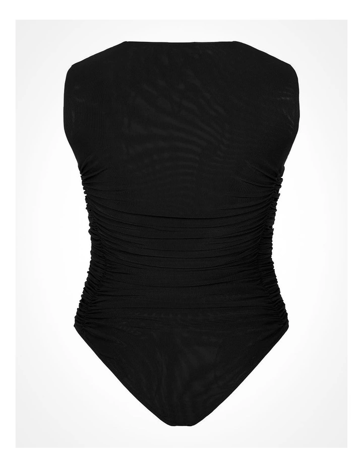 Gather Detail Bodysuit in Black image 6