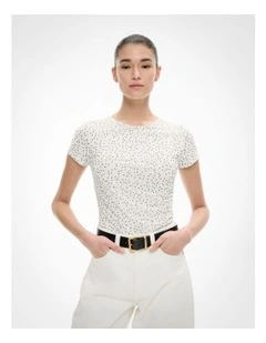 Mesh Baby T-shirt in Chalk Polka Dot