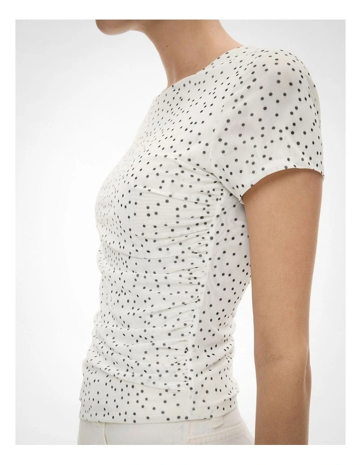 Mesh Baby T-shirt in Chalk Polka Dot image 3