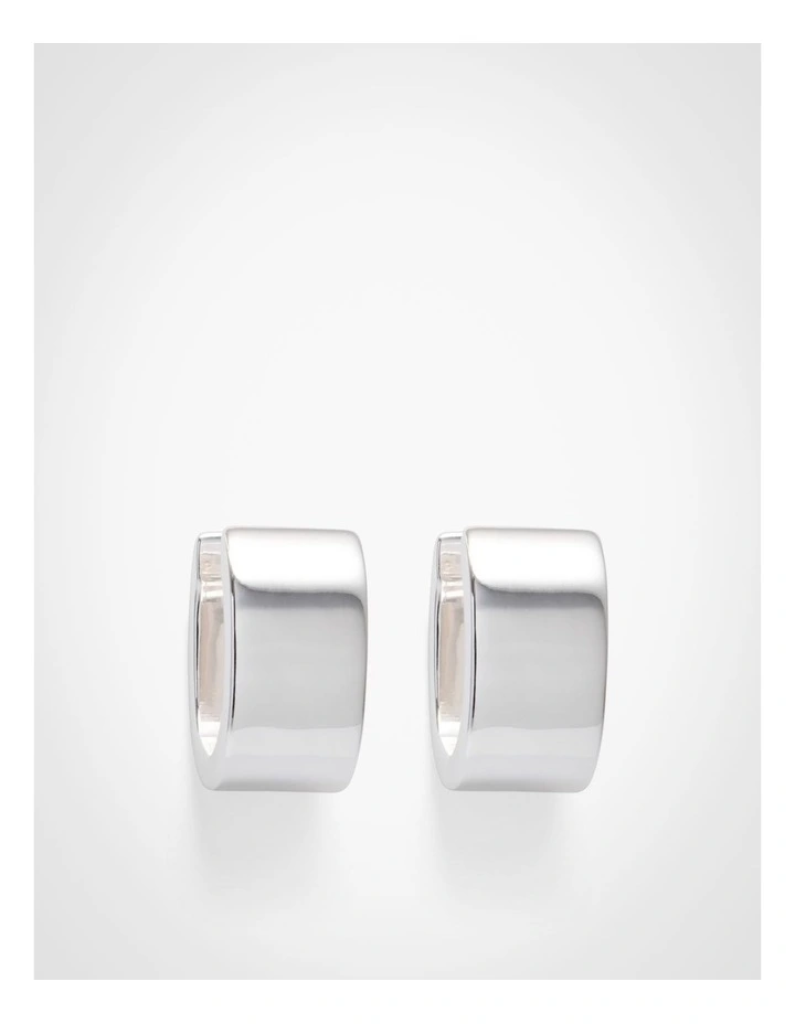 Luca Huggie Earrings in Silver image 1