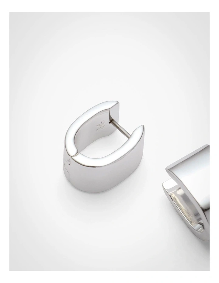 Luca Huggie Earrings in Silver image 4