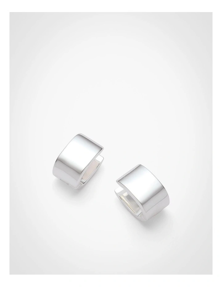 Luca Huggie Earrings in Silver image 5