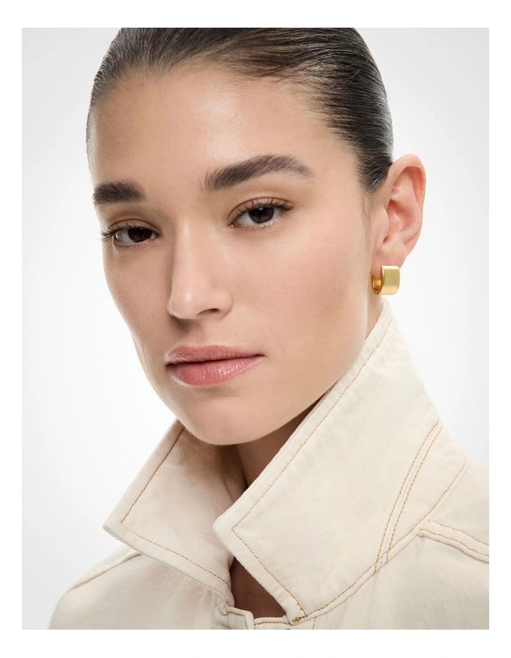 Luca Huggie Earrings in Satin Gold image 2