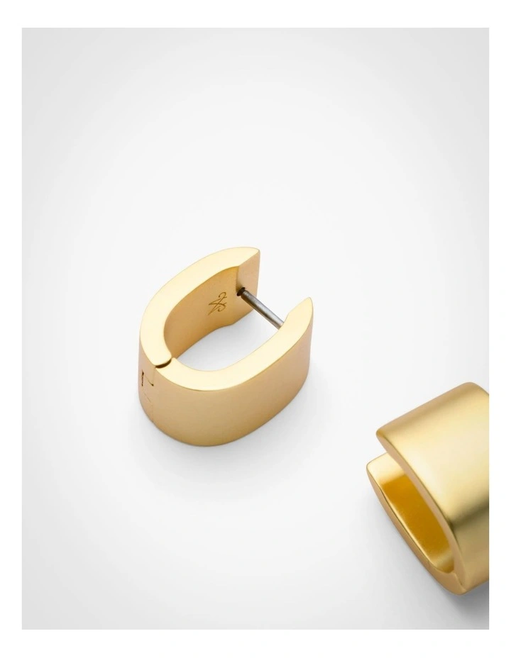 Luca Huggie Earrings in Satin Gold image 4