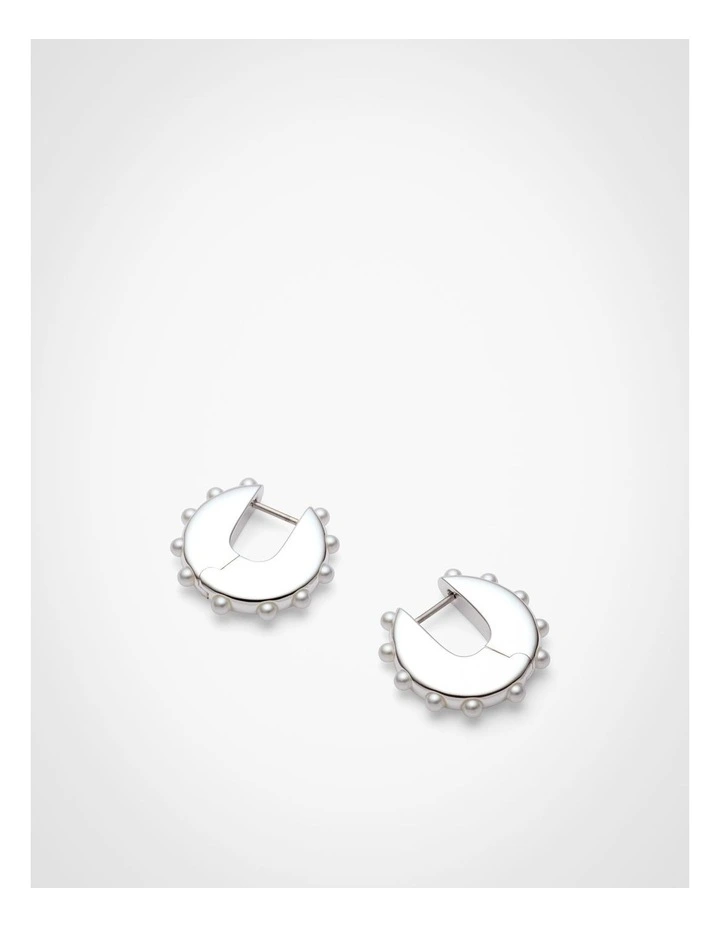 Rowan Huggie Earrings in Silver image 4