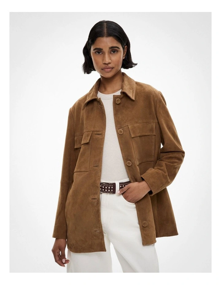 Suede Jacket in Rust image 1