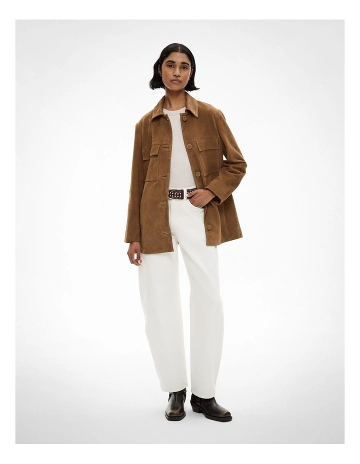 Suede Jacket in Rust image 2