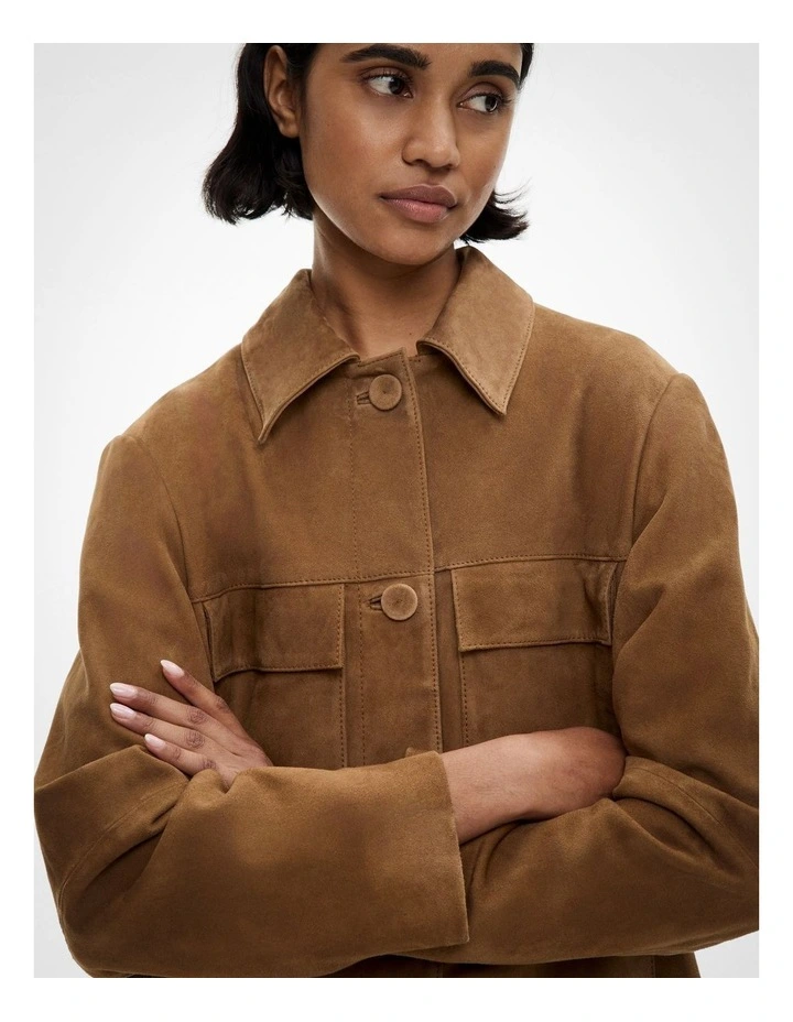 Suede Jacket in Rust image 3