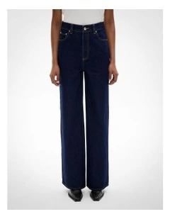 Button Detail Jeans in Raw Denim