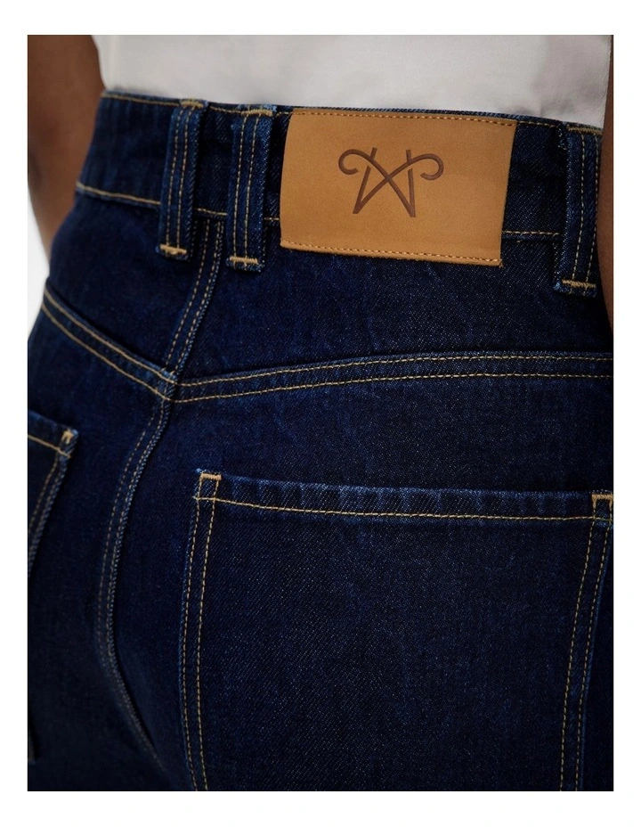 Button Detail Jeans in Raw Denim image 4