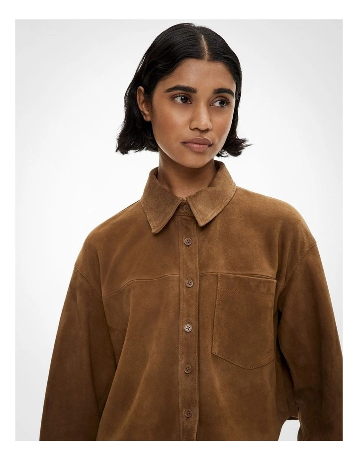 Suede Shirt in Rust image 3