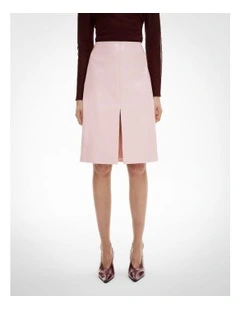 Front Split Midi Skirt in Pink