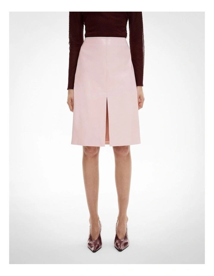 Front Split Midi Skirt in Pink image 1