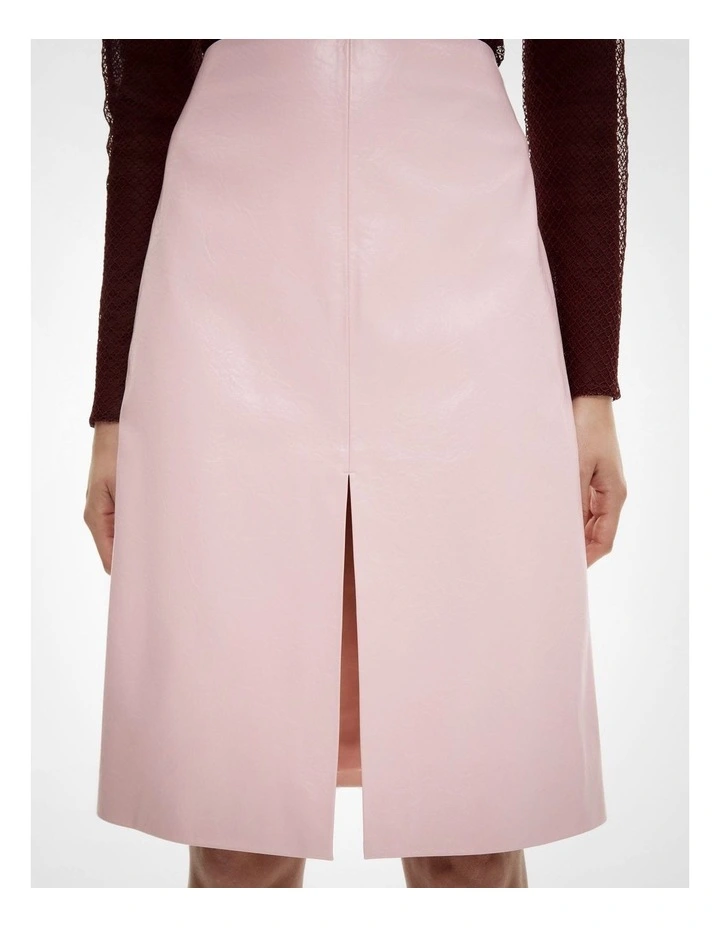 Front Split Midi Skirt in Pink image 3