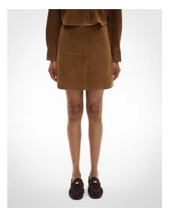Suede Skirt in Rust